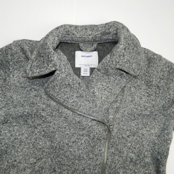 Girls XL (14) Gray Fleece Moto Jacket Sweater - Picture 2 of 10